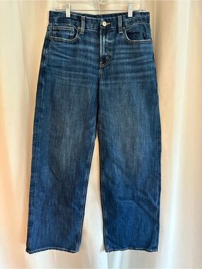 American Eagle Outfitters Women's Dark Blue Straight-Leg Jeans